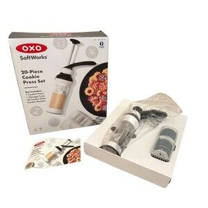OXO Softworks 20 Piece Cookie Press Set Includes 18 Cookie Disks & Storage Case
